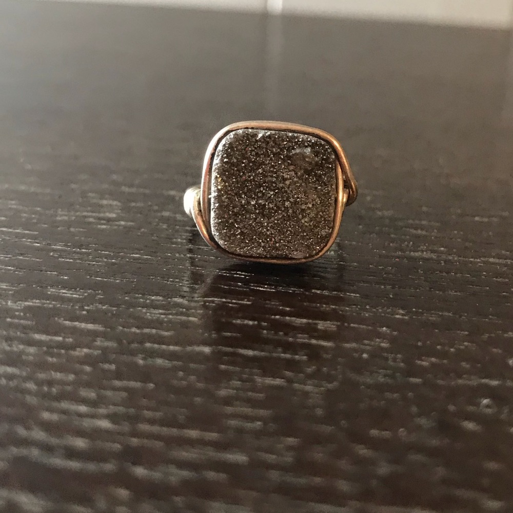 Square druzy ring